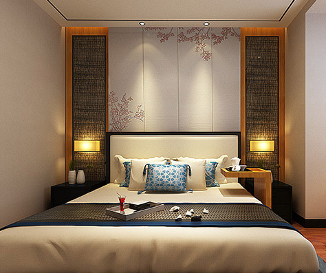 现代中式风格床头墙面软包软饰